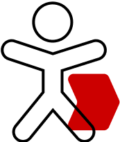 Icon of a stickman with a red arrow overlaid.